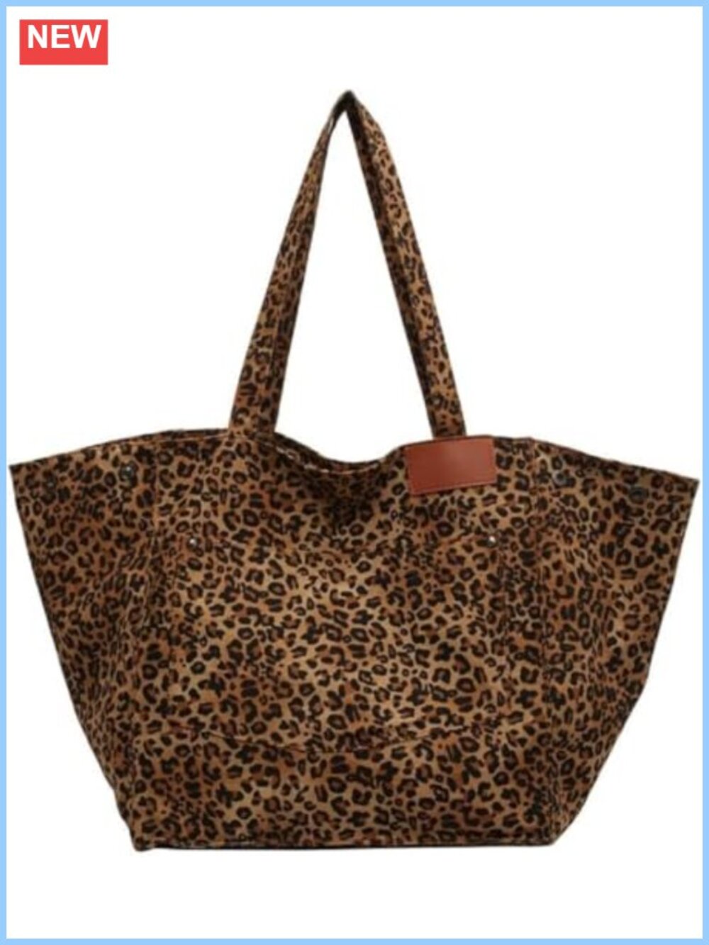Large Canvas Leopard Print Tote Bag Oversized Shoulder Work Everyday Handbag